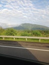 the view from the side of the Sukabumi toll road, Mount Salak, is so beautiful