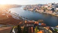 View of side Villa Nova de Gaia at Douro river, Porto, Portugal. Nature.