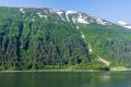 A view of the sides of the gastineau channel outside Juneau, Alaska Royalty Free Stock Photo