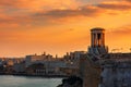 Siege Bell War Memorial and old fortress in Valletta, Malta Royalty Free Stock Photo