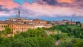 View on Siena, a beautiful medieval town in Tuscany, with view of the Dome & Bell Tower of Siena Cathedral Duomo di Siena, la Royalty Free Stock Photo