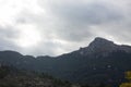 View of Sierra de Tramuntana mountains near Estellencs, Majorca