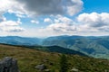 View from Sigleu Mare Mic hill in Valcan mountains in Romania