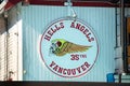 View of sign Hells Angels Club Building in Vancouver