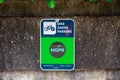 View of sign HOPR bike share parking near UBC Hospital Royalty Free Stock Photo