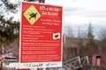 View of sign Its a matter of Boater and Whale Safety in Courtenay Marina