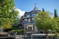 View of sign The Plaza Galleries Building in Whistler Village Royalty Free Stock Photo