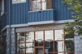 View of sign The Plaza Galleries Building in Whistler Village Royalty Free Stock Photo