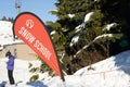 View of sign Snow School on Grouse Mountain