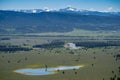 View from the SIgnal Mountain overlook in Grand Teton National Park - large forested area, with the Snake River flowing through Royalty Free Stock Photo