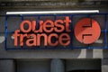 View on the signboard of Ouest France in Lannion