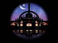 View of the silhouette of a mosque gunpoint Royalty Free Stock Photo