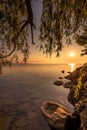 View of Simcoe lake during sunrise Royalty Free Stock Photo