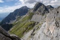 View from Sinabel ferrata above Guttenberghaus chalet Royalty Free Stock Photo