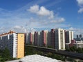 View of Singapore heartland with transportation and other facilities Royalty Free Stock Photo