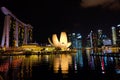 Singapore Marina Bay at night time Royalty Free Stock Photo