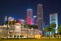 Singapore Parliament. Downtown on background