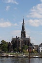 View of Sint-Martinuskerk Maastricht and Maas river Royalty Free Stock Photo