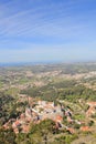 View of Sintra town and sea from the top of the Moorish Castle, Portugal, Europe Royalty Free Stock Photo