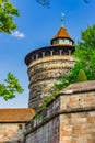 Nuremberg Germany, fortification watchtower of Castel Kaiserburg