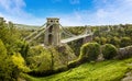 A view from Sion Hill adjacent to the Observatory over the Avon Gorge towards the Clifton Suspension bridge Royalty Free Stock Photo