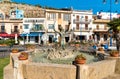 View of Sirena fountain on the central square of Mondello in Palermo. Royalty Free Stock Photo