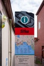 View of a Sitka map sign in downtown Sitka Royalty Free Stock Photo