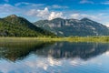 View from the Skadar Lake Mountain with reflection Royalty Free Stock Photo