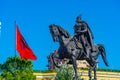 View of Skanderbeg statue at Tirana, Albania Royalty Free Stock Photo