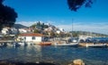 View on Skiathos from water side Royalty Free Stock Photo