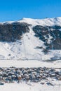 View of skiing resort in Alps. Livigno Royalty Free Stock Photo