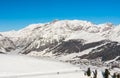 View of skiing resort in Alps. Livigno Royalty Free Stock Photo