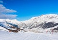 View of skiing resort in Alps. Livigno Royalty Free Stock Photo