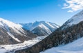 View of skiing resort in Alps. Livigno Royalty Free Stock Photo