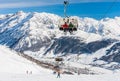 View of skiing resort in Alps. Livigno