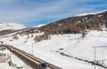 View of skiing resort in Alps. Livigno Royalty Free Stock Photo