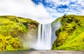 View of Skogafoss waterfall on the Skoga River - Iceland