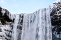View of Skogafoss Waterfall in Winter Royalty Free Stock Photo