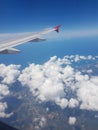 View of the sky from airplan window