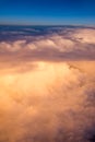 View of the sky and clouds from the airplane porthole Royalty Free Stock Photo