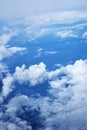 View of the sky and clouds from the airplane window Royalty Free Stock Photo