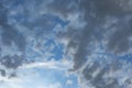 View of the sky with Cumulus rain clouds Royalty Free Stock Photo