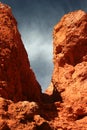 View of sky through a gap between stones Royalty Free Stock Photo