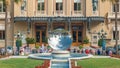 View of Sky Mirror sculpture timelapse in front casino building in Monte Carlo