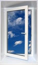 View on sky through open window Royalty Free Stock Photo