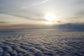 Morning sky over the clouds