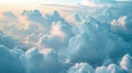 A view of the sky from a plane window of clouds Royalty Free Stock Photo