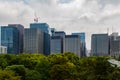 View of skycrappers in the city center of Tokyo. Skycrappers at Tokyo. Japan Royalty Free Stock Photo