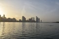 View of Skyline from Al Majaz Waterfront in Sharjah, UAE Royalty Free Stock Photo