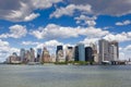 View of the Skyline of the Battery Park area in Manhattan, New York City from the Staten Island